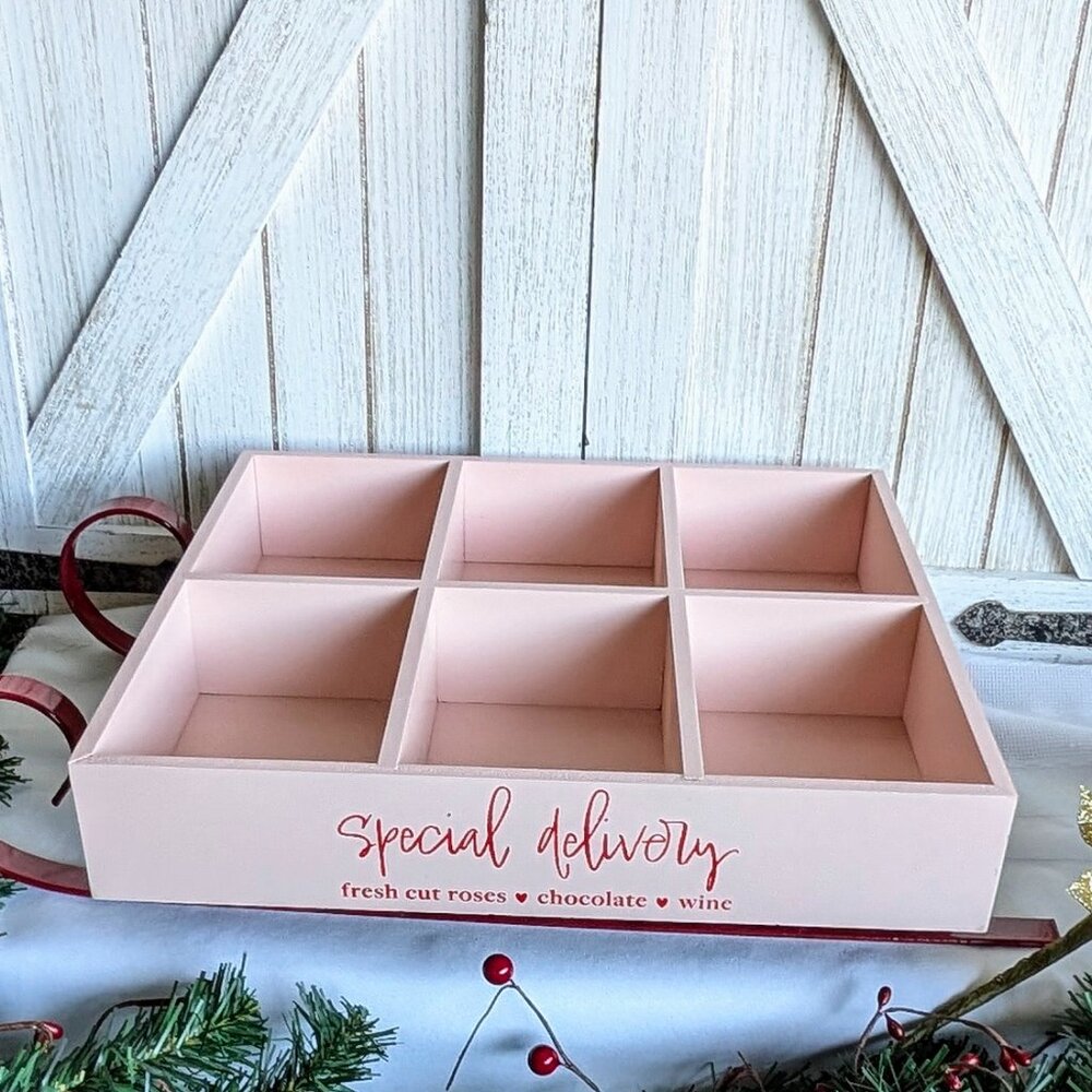 Bullseye Playground Wooden Tiered Tray Crate Cubby 2023 Valentine Pink - Picture 2 of 5